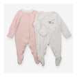 Sheep and pink stripe sleepsuit 2 pack
