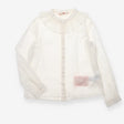 Blouse Frill Collared Long Sleeved White