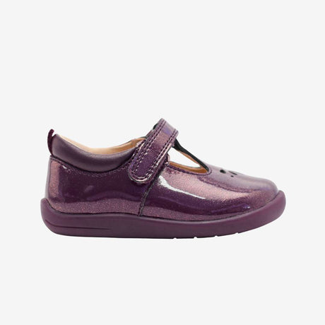 Puzzle blackcurrant glitter first walking shoe