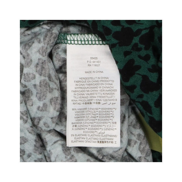Tiered Dress Crew Neck Green with Black Floral pri