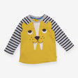 T-Shirt Long Sleeve Yellow Walrus Applique