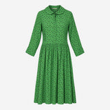 Grass Green Black Polka Dot Rayon Viscose Peter Pa