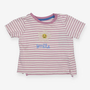 T Shirt Lilac and White Strips with Daisy 