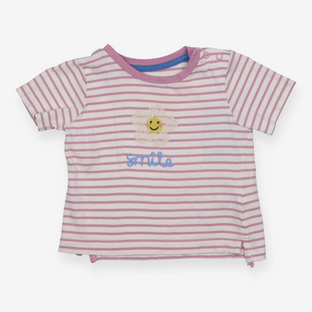 T Shirt Lilac and White Strips with Daisy 