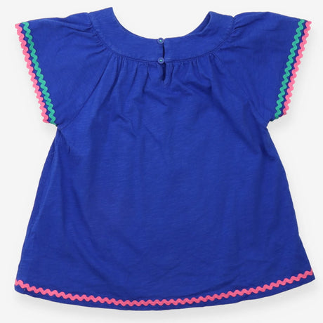 Blue smock top green pink rick rack