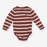Brown Striped Knit Bodysuit