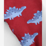 Dungarees jersey red blue dinosaurs