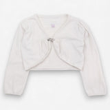 Bolero Cardigan Cream with Brooch Fastening