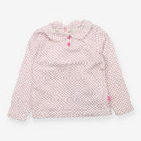 Collared Top Pink Flower Print