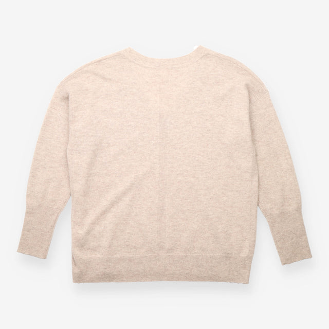 Jumper Taupe Pure Cashmere V-Neck Relaxed Fit