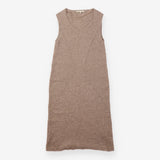Midi Dress Taupe Pure Cashmere Sleeveless Knit