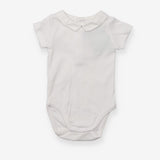 Collard Bodysuit White with Poppers in the back