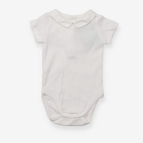 Collard Bodysuit White with Poppers in the back