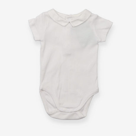 Collard Bodysuit White with Poppers in the back