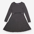 Maternity Dress Black White Stripe Long Sleeve