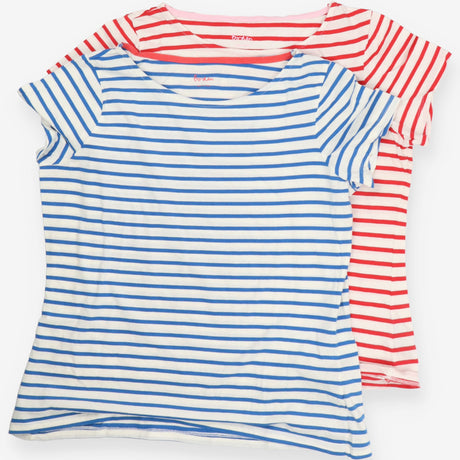 Breton Stripe T-Shirts Blue Red Cotton 2 Pack