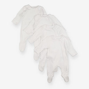 Sleepsuits White Zip Up 4 Pack