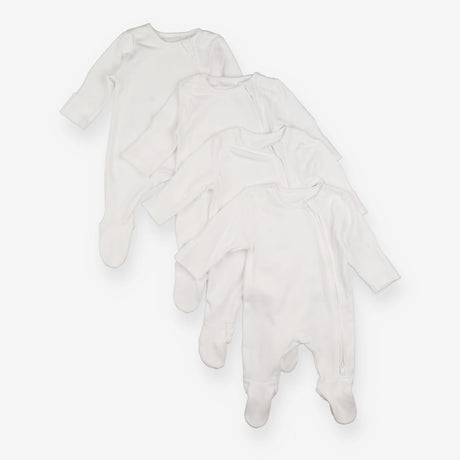 Sleepsuits White Zip Up 4 Pack