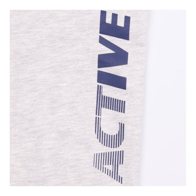 Joggers Grey Marl Graphic Logo Cuffed