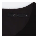 Black Formal Dress – Gathered Waist, Short Sleeve