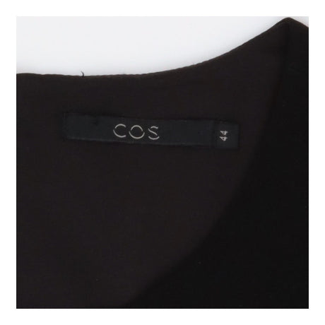Black Formal Dress – Gathered Waist, Short Sleeve