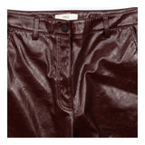 Trousers Burgundy Faux Leather High Waisted Barrel