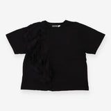 Cotton Frill T-shirt - Black