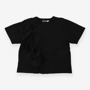 Cotton Frill T-shirt - Black
