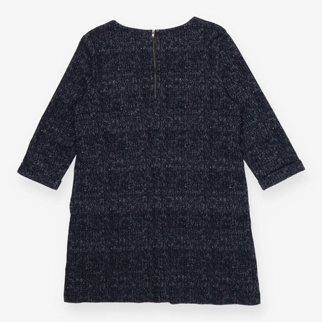 Blue Tweed Textured Knit Dress
