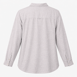 Cotton Shirt Grey Marl Long Sleeve Popover