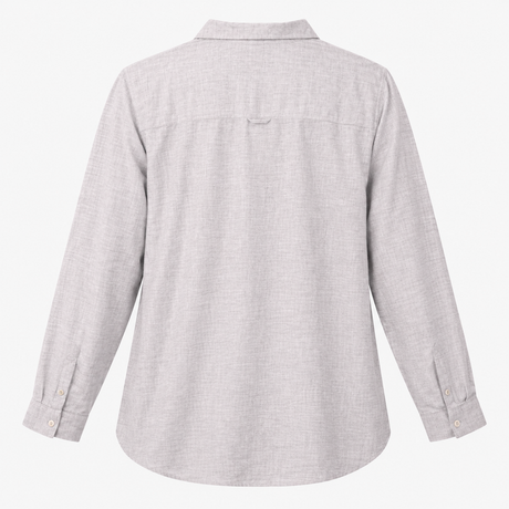 Cotton Shirt Grey Marl Long Sleeve Popover