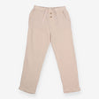 Trousers muslin taupe wood buttons