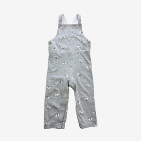 Grey panda jersey dungarees