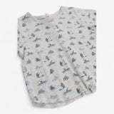 T-Shirt Grey with Eskimo Print and Popper Back