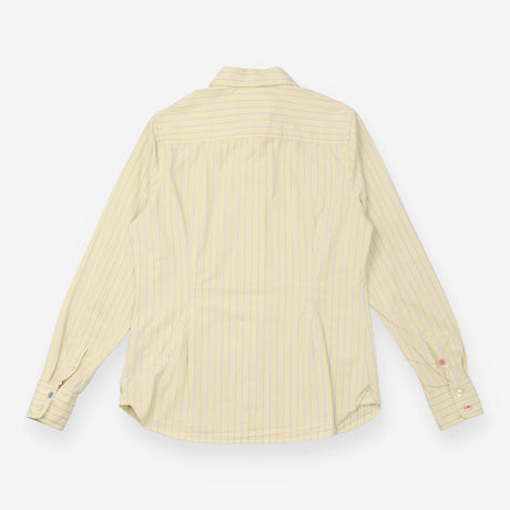 Joules Yellow Blue Striped Cotton Shirt Contrast B