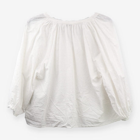 Long‑Sleeve Blouse White Swiss‑Dot