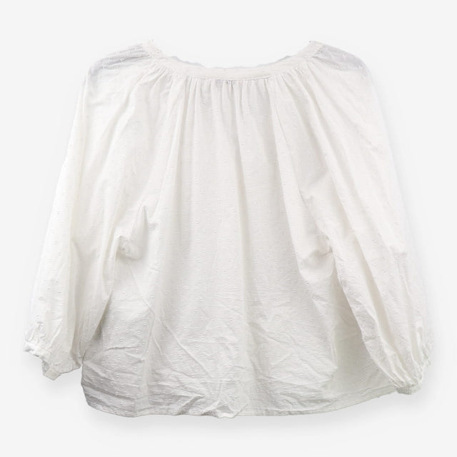 Long‑Sleeve Blouse White Swiss‑Dot