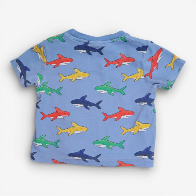 T-shirt blue with sharks