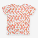 Tee white orange peace signs SS
