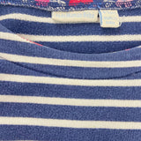 Navy stripe cat L/S dress