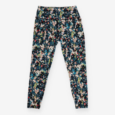 Power Gym Leggings Blue Abstract Floral 7/8 Sculpt