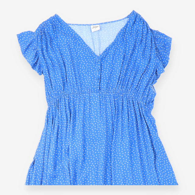 Dress Blue White Polka Dot Maternity Midi