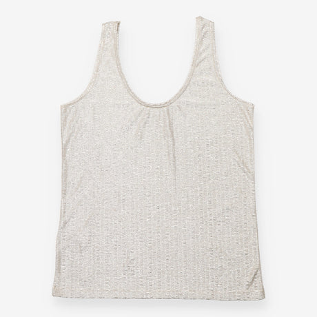 Top Metallic Textured Sleeveless Silver Gold