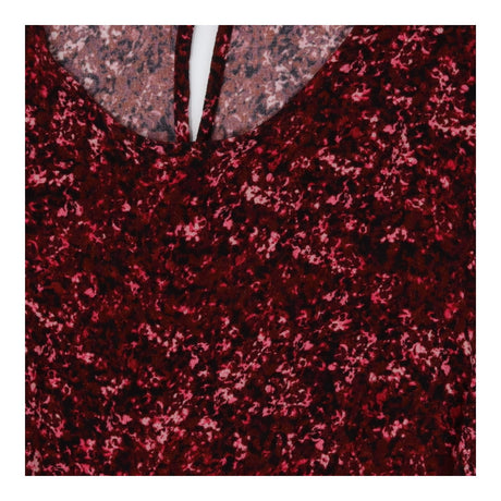 Abstract Red Maroon Tiered Maxi Dress