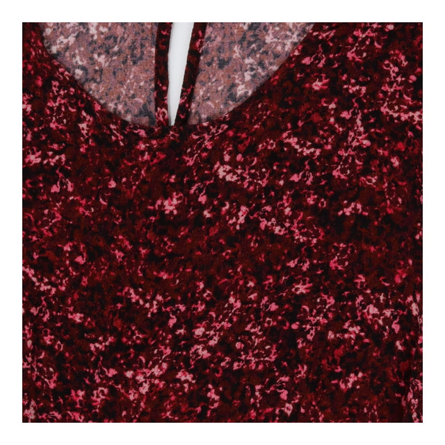 Abstract Red Maroon Tiered Maxi Dress