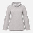 Roll Neck Jumper Light Grey Gold Metallic Fleck Lo