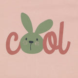 Pink T Shirt Long Sleeves Cool Slogan Green Bunny