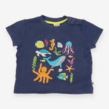 T-shirt short sleeve navy with sea friends