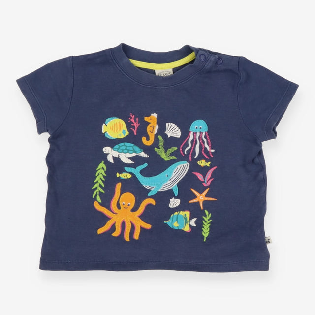 T-shirt short sleeve navy with sea friends