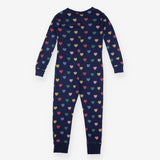 Onesie navy multi coloured hearts